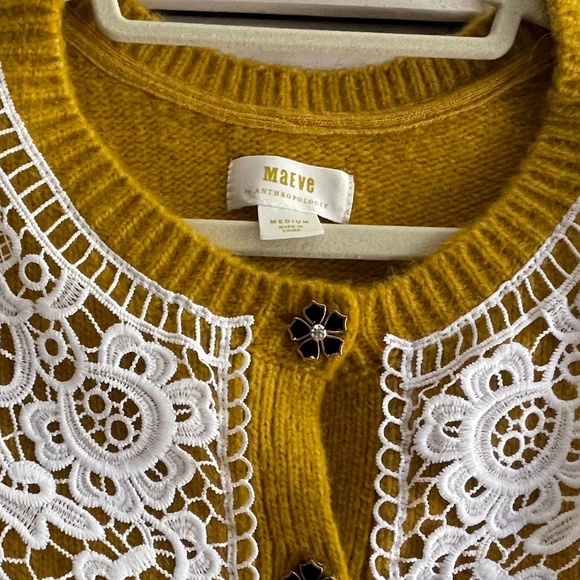 Anthropologie Maeve Lace Cardigan Sweater - Picture 3 of 13